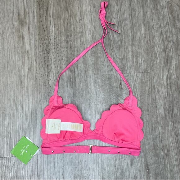 Kate Spade Women's Petunia Pink Morro Bay Triangle Halter Bikini Swim Top sz XS - Picture 3 of 7